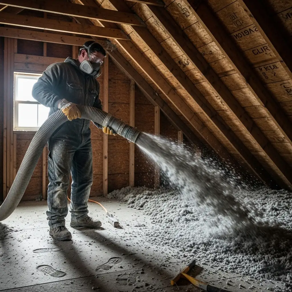 isolation de toiture soufflage dans le combles